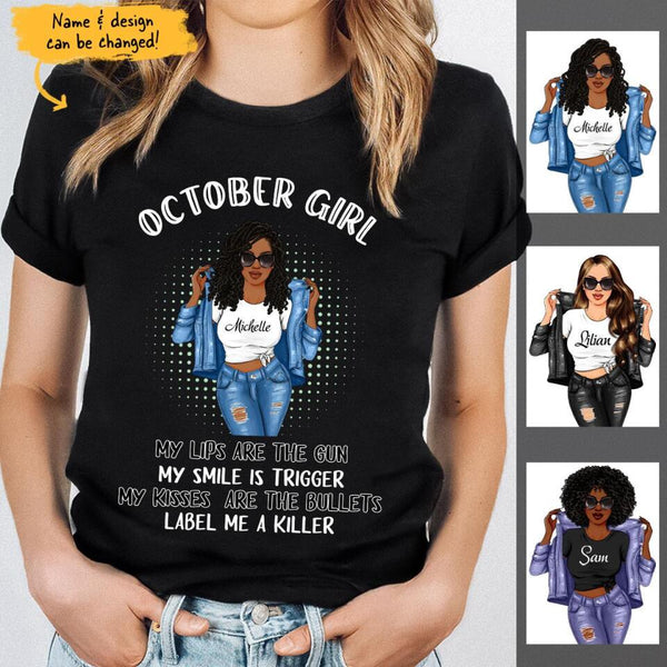 t shirt october woman