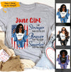 June Girl American Flag Personalized June Birthday Gift For Her Black Queen Custom June Birthday Shirt