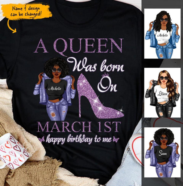 (Custom Birth Date) April Girl Personalized April  Birthday Gift For Her Black Queen Custom Birthday Shirt April Girl Hoodie Dreameris