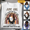 June Girl Boho Rainbow Leopard Personalized June Birthday Gift For Her Black Queen Custom June Birthday Shirt