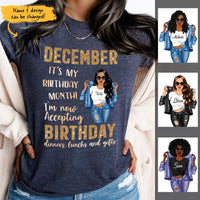 It's My Birthday December Girl Personalized December Birthday Gift For Her Custom Birthday Gift Customized Birthday Shirt Dreameris