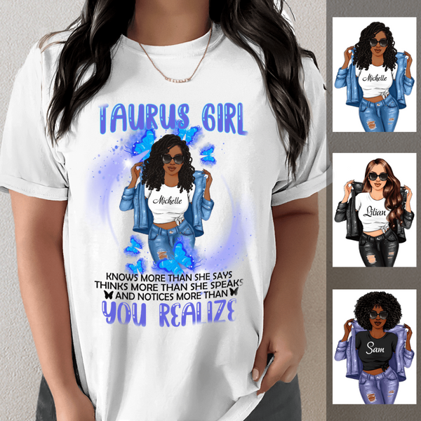 Taurus Girl Zodiac Personalized May Birthday Gift For Her April Birthday Black Queen Custom April May Birthday Shirt