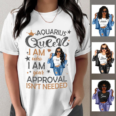 Aquarius Girl Personalized January Birthday Gift For Her Custom Birthday Gift Black Queen Customized February Birthday Shirt Dreameris