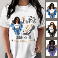 (Custom Birth Date) Personalized June Birthday Gift For Her Custom Birthday Gift Black Queen Customized June Birthday Shirt June Girl Hoodie Dreameris