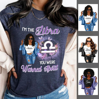 Flower Libra Personalized October Birthday Gift For Her Custom Birthday Gift Black Queen Customized September Birthday T-Shirt Hoodie Dreameris