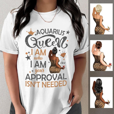 Zodiac Aquarius Personalized January Birthday Gift For Her Custom Birthday Gift Black Queen Customized February Birthday T-Shirt Hoodie Dreameris