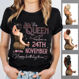 (Custom Birth Date) Personalized November Birthday Gift For Her Custom Birthday Gift Black Queen Customized November Birthday T-Shirt Hoodie Dreameris