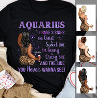 Aquarius Girl Personalized January Birthday Gift For Her Custom Birthday Gift Black Queen Customized February Birthday T-Shirt Hoodie Dreameris