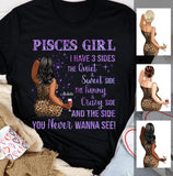 Pisces Girl Personalized March Birthday Gift For Her Custom Birthday Gift Black Queen Customized February Birthday T-Shirt Hoodie Dreameris