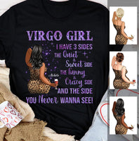 Virgo Girl Personalized September Birthday Gift For Her Custom Birthday Gift Black Queen Customized August Birthday T-Shirt Hoodie Dreameris