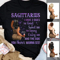 Sagittarius Girl Personalized November Birthday Gift For Her Custom Birthday Gift Black Queen Customized December Birthday T-Shirt Hoodie Dreameris