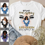 (Custom Birthyear) Leo Queen Personalized July Birthday Gift For Her Custom Birthday Gift Black Queen Customized August Birthday T-Shirt Hoodie Dreameris