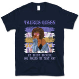 Taurus Personalized God Rolled Me May Birthday Gift For Her Custom Birthday Gift Black Queen Customized April Birthday T-Shirt Hoodie Dreameris