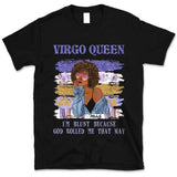 Virgo Personalized God Rolled Me September Birthday Gift For Her Custom Birthday Gift Black Queen Customized August Birthday T-Shirt Hoodie Dreameris