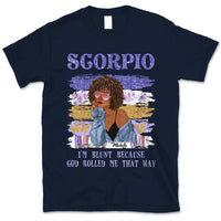 Scorpio Personalized God Rolled Me November Birthday Gift For Her Custom Birthday Gift Black Queen Customized October Birthday T-Shirt Hoodie Dreameris