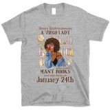 (Custom Your Birthday) Virgo Book Lovers Personalized August Birthday Gift For Her Custom Birthday Gift Black Queen Customized September Birthday T-Shirt Hoodie Dreameris