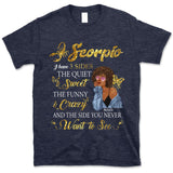 Scorpio I Have 3 Sides Personalized November Birthday Gift For Her Custom Birthday Gift Black Queen Customized October Birthday T-Shirt Hoodie Dreameris