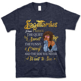 Sagittarius I Have 3 Sides Personalized November Birthday Gift For Her Custom Birthday Gift Black Queen Customized December Birthday T-Shirt Hoodie Dreameris