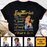 Sagittarius I Have 3 Sides Personalized November Birthday Gift For Her Custom Birthday Gift Black Queen Customized December Birthday T-Shirt Hoodie Dreameris