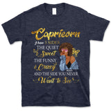 Capricorn I Have 3 Sides Personalized January Birthday Gift For Her Custom Birthday Gift Black Queen Customized December Birthday T-Shirt Hoodie Dreameris