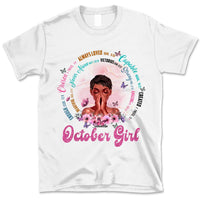 Christian God Says You Are Personalized October Birthday Gift For Her Custom Birthday Gift Black Queen Customized October Birthday T-Shirt Hoodie Dreameris