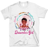 Christian God Says You Are Personalized December Birthday Gift For Her Custom Birthday Gift Black Queen Customized December Birthday T-Shirt Hoodie Dreameris