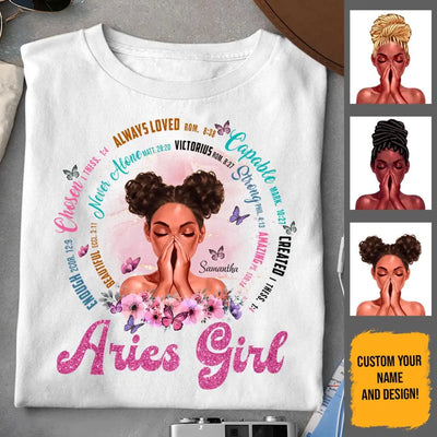 Aries Christian God Says You Are Personalized March Birthday Gift For Her Custom Birthday Gift Black Queen Customized April Birthday T-Shirt Hoodie Dreameris