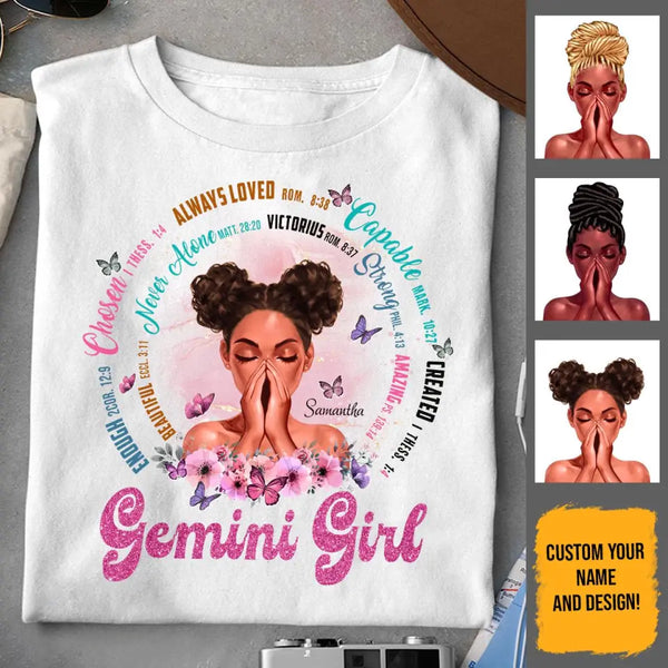 Gemini Christian God Says You Are Personalized May Birthday Gift For Her Custom Birthday Gift Black Queen Customized June Birthday T-Shirt Hoodie Dreameris