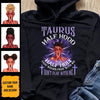 Taurus Half Hood Half Holy Personalized May Birthday Gift For Her Custom Birthday Gift Black Queen Customized April Birthday T-Shirt Hoodie Dreameris