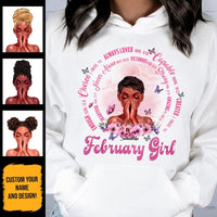 Christian God Says You Are Personalized February Birthday Gift For Her Custom Birthday Gift Black Queen Customized February Birthday T-Shirt Hoodie Dreameris