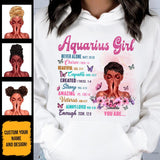 Aquarius Christian God Says You Are Personalized January Birthday Gift For Her Custom Birthday Gift Black Queen Customized February Birthday T-Shirt Hoodie Dreameris