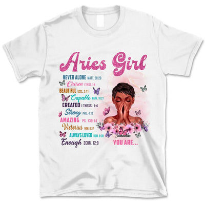 Aries Christian God Says You Are Personalized March Birthday Gift For Her Custom Birthday Gift Black Queen Customized April Birthday T-Shirt Hoodie Dreameris