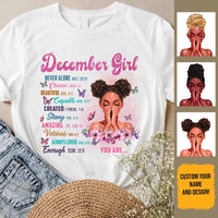 Christian God Says You Are Personalized December Birthday Gift For Her Custom Birthday Gift Black Queen Customized December Birthday T-Shirt Hoodie Dreameris