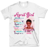 Christian God Says You Are Personalized April Birthday Gift For Her Custom Birthday Gift Black Queen Customized April Birthday T-Shirt Hoodie Dreameris