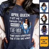 Personalized April Birthday Gift For Her Custom Birthday Gift Black Queen Customized April Birthday T-Shirt Hoodie Dreameris