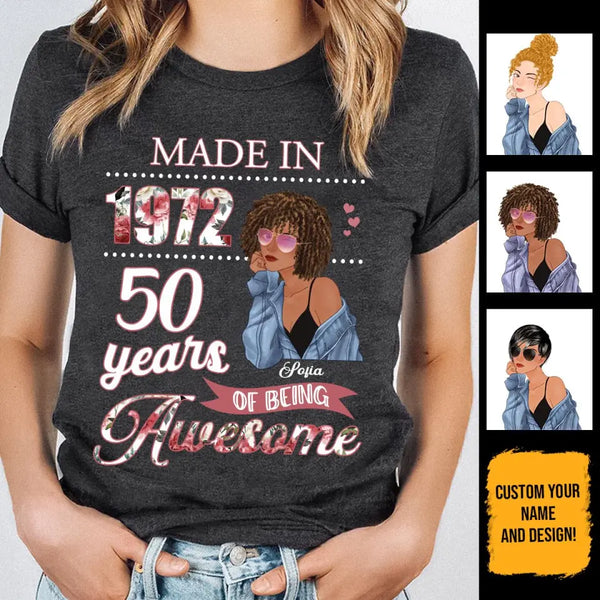 (Custom Age & Year) Fabulous Turning 50 Birthday Gift 50th Birthday Gifts Custom 1973 Personalized 50th Birthday Shirts For Her Hoodie Dreameris