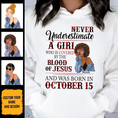 Christian Covered By The Blood Of Jesus Personalized April Birthday Gift For Her Custom Birthday Gift Customized April Girl Birthday Shirt Dreameris