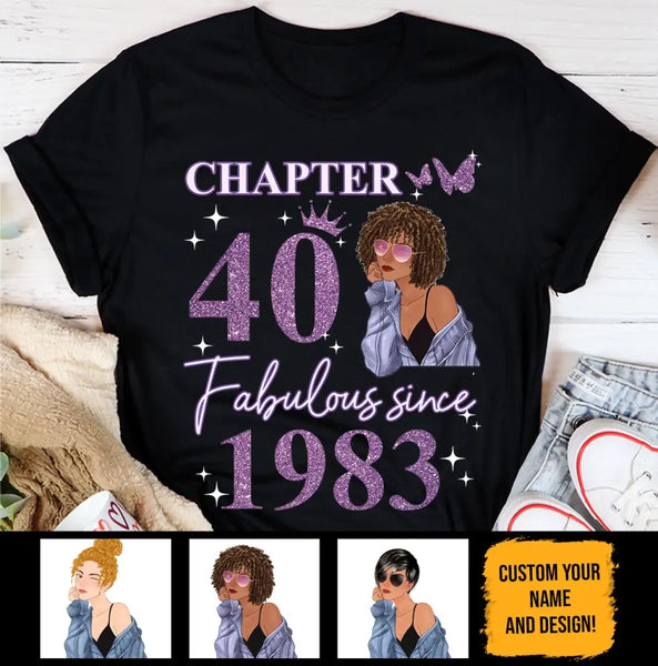 (Custom Age & Year) Fabulous Turning 40 Birthday Gift 40th Birthday Gifts Custom 1983 Personalized 40th Birthday Shirts For Her Hoodie Dreameris