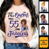 (Custom Age & Year) Turning 55 Birthday Gift 55th Birthday Gifts Custom 1968 Personalized 55th Birthday Shirts For Her Hoodie Dreameris