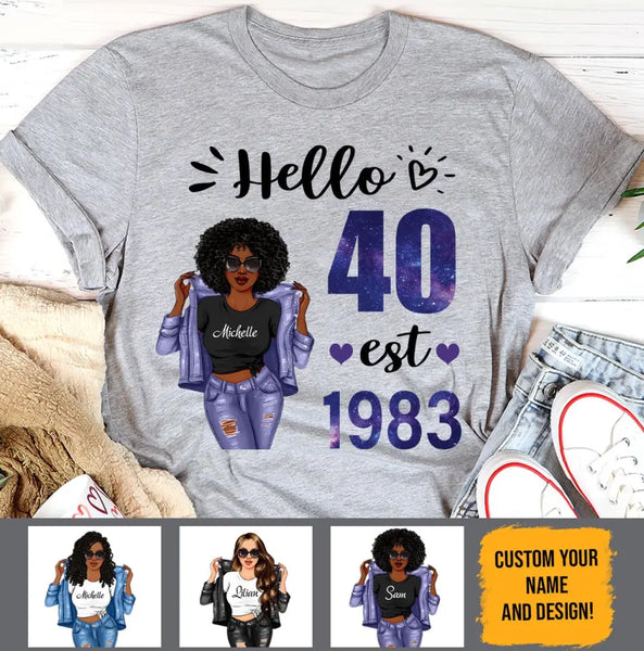 (Custom Age & Year) Turning 40 Birthday Gift 40th Birthday Gifts Custom 1983 Personalized 40th Birthday Shirts For Her Hoodie Dreameris