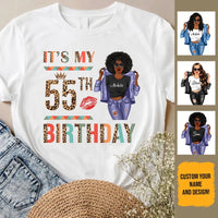 (Custom Age & Year) Turning 55 Birthday Gift 55th Birthday Gifts Custom 1968 Personalized 55th Birthday Shirts For Her Hoodie Dreameris