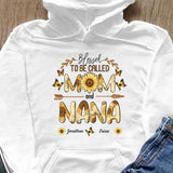 Sunflower Bless To Be Called Mama Gift For Mom Grandma Nana Gigi Custom Name Personalized Mother's Day Shirt Long Sleeve Hoodie