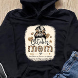 (Custom Month) October Mom Gift For Mom Birthday Gift Custom Kid's Name Personalized Mother's Day Shirt Long Sleeve Hoodie