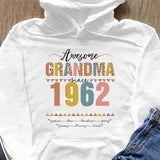 (Custom Year) Awesome Grandma Since Retro Gift For Grandma Nana Gigi Custom Name Personalized Mother's Day Shirt Long Sleeve Hoodie