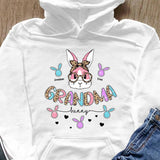 Grandma Bunny Easter Gift For Grandma Nana Gigi Custom Name Personalized Mother's Day Shirt Long Sleeve Hoodie