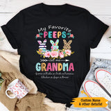 Bunny Easter Gift For Grandma Gigi Nana Birthday Gift Custom Kid's Name Personalized Mother's Day Shirt Long Sleeve Hoodie