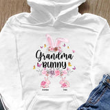 Grandma Bunny Cute Easter Gift For Grandma Nana Gigi Custom Name Personalized Mother's Day Shirt Long Sleeve Hoodie