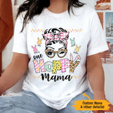 One Hoppy Mama Bunny Easter Gift For Mom Grandma Nana Gigi Custom Kid's Name Personalized Mother's Day Shirt Long Sleeve Hoodie