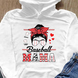 Baseball Mama Gift For Mom Sport Mom Custom Kid's Name Personalized Mother's Day Shirt Long Sleeve Hoodie