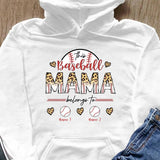 Baseball Mama Leopard Gift For Mom Sport Mom Custom Kid's Name Personalized Mother's Day Shirt Long Sleeve Hoodie